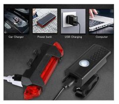 Doğa Ön/Arka USB Şarjlı Far Seti